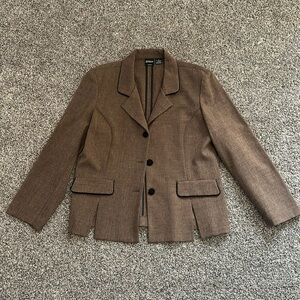 ERIKA Women’s Brown/Black Polyester Blazer Size 16